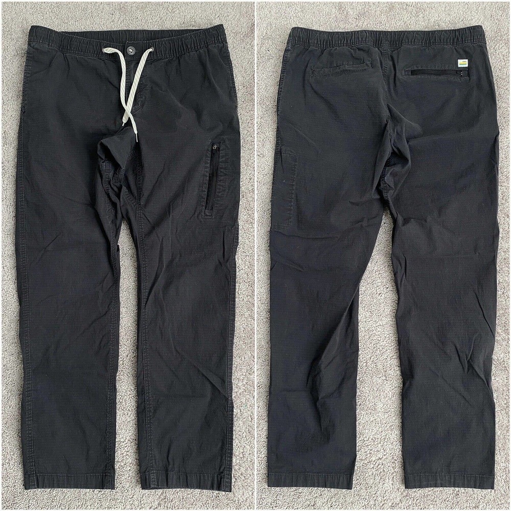 VUORI Ripstop Pants Men's Size XL Charcoal Grey Elastic Waist Drawstring